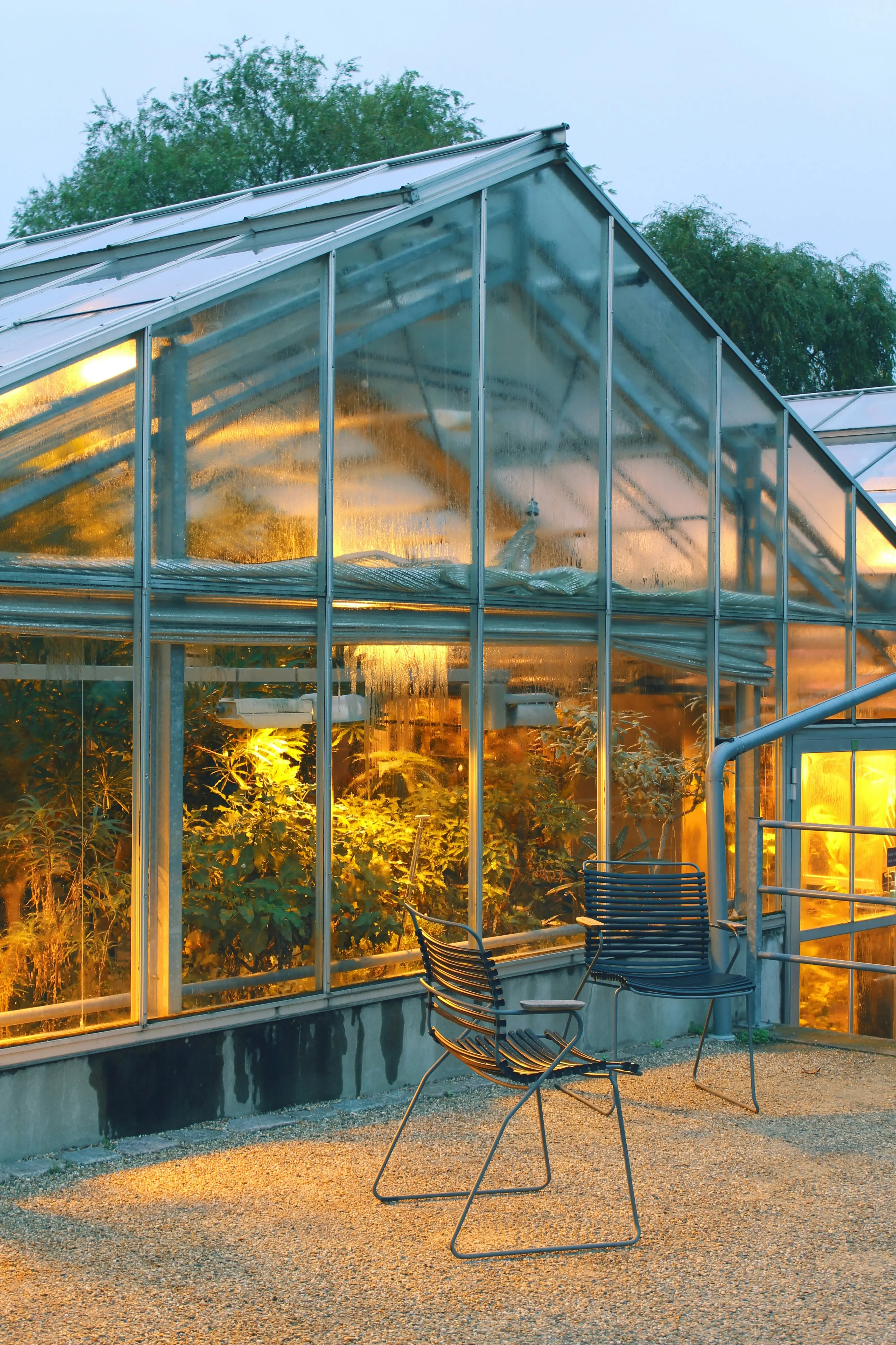 Relaxing scene, A perfectly fine greenhouse with chairs to relax and enjoy the view